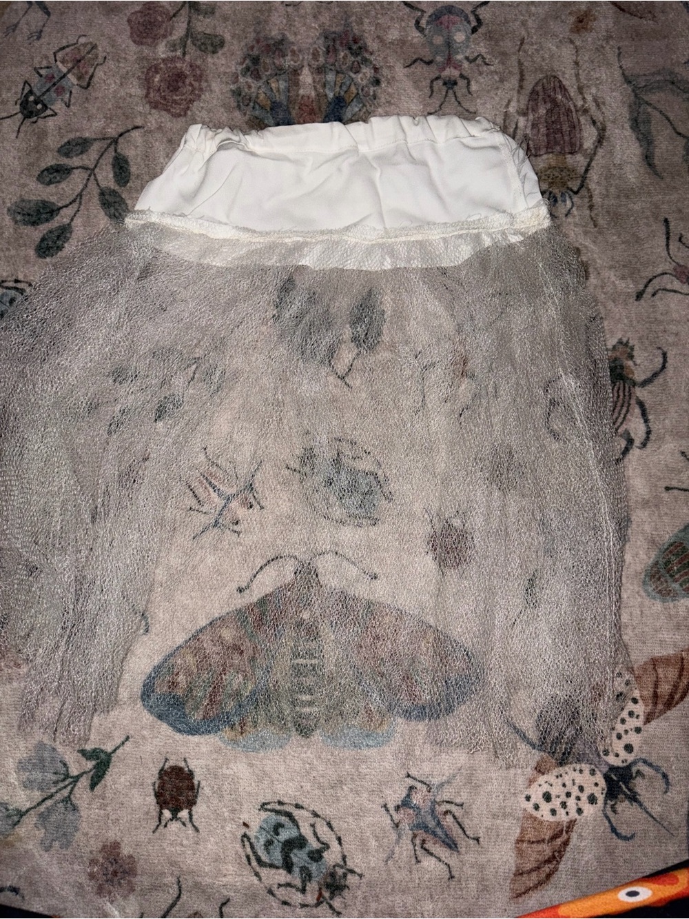 Vintage 50s 60s white Tiered Mesh Crinoline Bouffant Petticoat